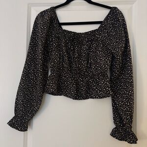 Paper Crane Black and White Floral Blouse